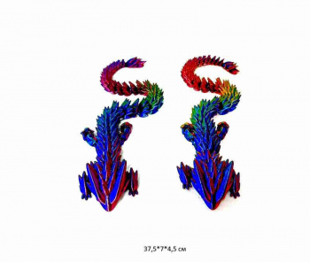 Фигурка 3Д арт. LK3496-29D Дракон цвета микс подвижная в пак._