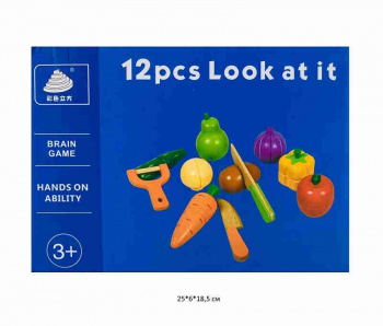 Деревянная игрушка арт. 330 Набор овощи нарезные в кор.~ Деревянная игрушка арт. 330 Набор овощи нарезные в кор.~