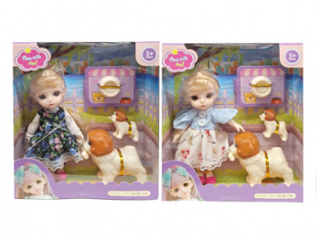 Кукла арт. 1801 Шарнирная с 2 питомцами в ассортименте в кор.= Кукла арт. 1801 Шарнирная с 2 питомцами в ассортименте в кор.=