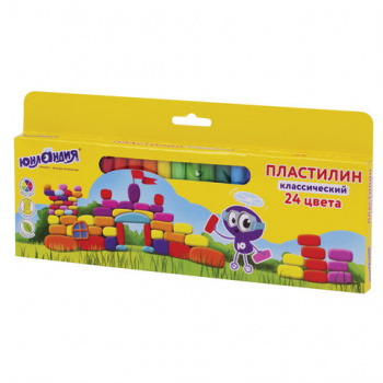 кс_Пластилин классический арт. 105031 ЮНЛАНДИЯ "ЮНЛАНДИК-АРХИТЕКТОР" 24 цв. 480 г ВЫСШЕЕ КАЧЕСТВО