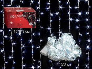 Гирлянда электр. арт. 204-32-501 Штора, белый свет, 3х2 м в кор. Гирлянда электр. арт. 204-32-501 Штора, белый свет, 3х2 м в кор.