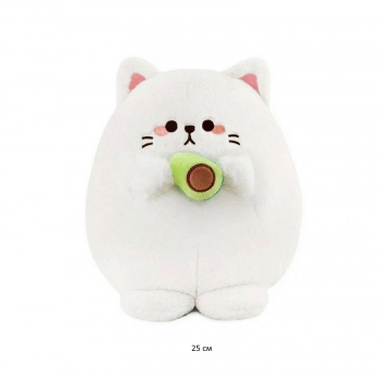 им Кот арт. 2400401-13-1 Белый толстячок с авокадо 25 см в пак.) им Кот арт. 2400401-13-1 Белый толстячок с авокадо 25 см в пак.)