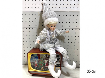 им Эльф арт. ES328-601 Мальчик в серебристо-белом костюме 40 см в пак.