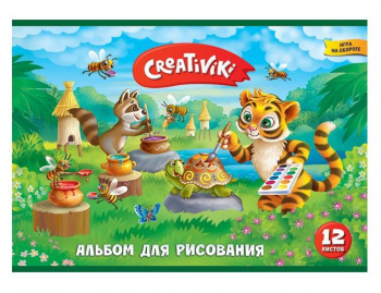 км_Альбом д/рис. арт. АЛ12КР-КР 12 л. А4- скреп. CREATIVIKI офсет без отд.