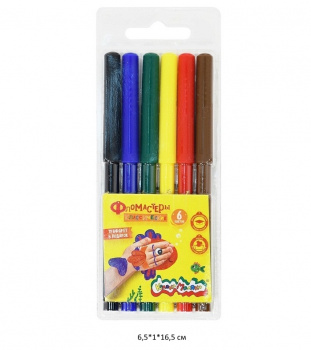 км_Фломастеры арт. ФКМ06 Каляка-Маляка классические 6 цв. кругл. корп. легкосмываемые блист. упак.