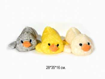 им Утка арт. 15044-209 Пестрая лежит цвета микс 35 см в пак.