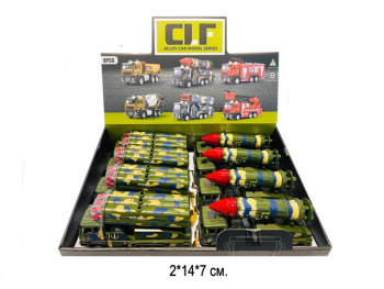 Модель металл. арт. 8223B Пожарная в ассортименте свет, вращение (8 шт.) шоубокс•