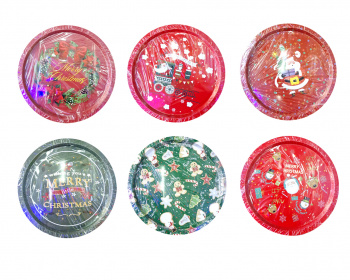 Поднос арт. 1004-007 Новогодний круглый 6 видов 31,5 см