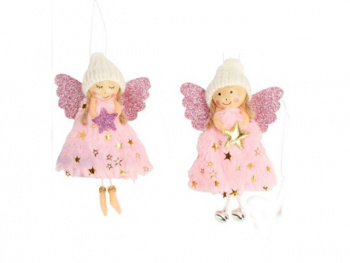 Игрушка-подвеска арт. 25DH6-502 Девочка-ангел цвета микс Набор 6 шт. в пак.