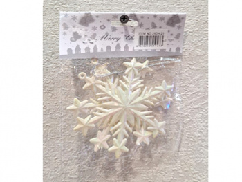 Игрушка-подвеска арт. 25DH21-502 "Снежинка" белая 2 шт. в пак. Набор 12 шт. в упак.