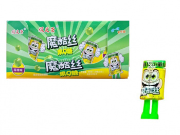 Конфета арт. 170516-1/170479 Жидкая Коробочка на ножках "Яблоко" 20 г 20 шт. в зеленой кор.*