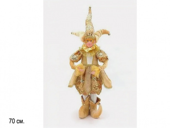 им Эльф арт. 3012-601 Мальчик в золотом карнавальном костюме 70 см в кор.