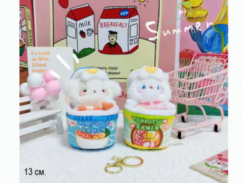 им Зверюшка арт. 209043 Брелок В банке рамена в ассортименте 13 см в пак.